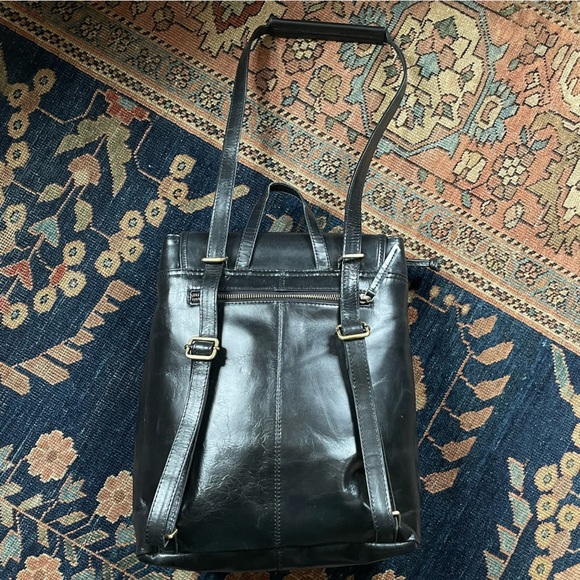 Vintage Polish Black Leather Backpack - Picture 2 of 5